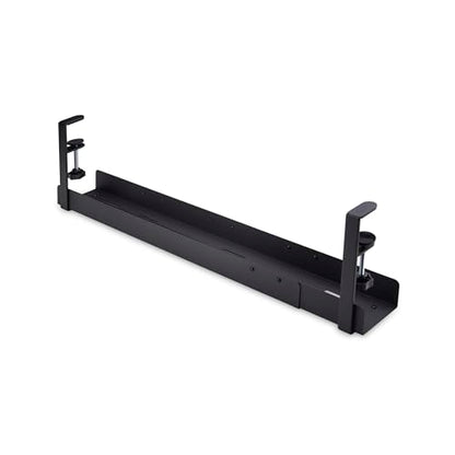 StarTech Under Desk Cable Management Tray, Black (CALB-Desk-Cable-Tray) | Clamp-On Installation, No Drilling Required, Length Adjustable - color: Black, style: Adjustable Width