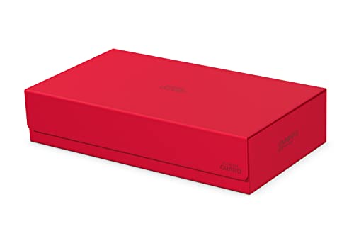 Ultimate Guard Omnihive 1000+, Deck Case for 1000 Double-Sleeved TCG Cards + 2 removable Trays, Red, Magnetic Closure & Microfiber Inner Lining - color: Red