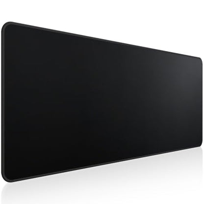 Large Mouse Pad with Stitched Edges, Desk Pad Mat with Durable Non-Slip Rubber Base for Gamer Desktop Office Home Black 31.5x11.8in