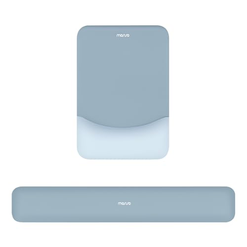 MOSISO Wrist Rest Support Mouse Pad & Keyboard Set, Aquamarine | Rectangular Ergonomic Mousepad, Non-Slip Base, Home/Office Pain Relief & Easy Typing, Neoprene Cloth & Raised Silicone Lining - color: Aquamarine