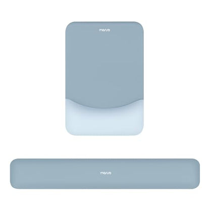 MOSISO Wrist Rest Support Mouse Pad & Keyboard Set, Aquamarine | Rectangular Ergonomic Mousepad, Non-Slip Base, Home/Office Pain Relief & Easy Typing, Neoprene Cloth & Raised Silicone Lining - color: Aquamarine
