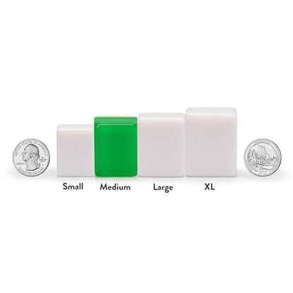 Yellow Mountain Imports Classic Chinese Mahjong Game Set, Emerald with 148 Medium-Size Translucent Green Tiles and Wooden Case - color: ['Emerald']