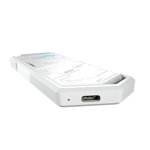 ASUS ROG Strix Arion White M.2 NVMe SSD Enclosure-USB3.2 Gen 2x1 Type-C (10Gbps), Dual USB-C to C & USB-C to A, Screwdriver-Free, Fits PCIe 2280/2260/2242/2230 M Key/B+M Key, 1 Year Warranty - size: White|up to 10Gbps, style: ROG Arion