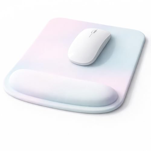 Ergonomic Memory Foam Mouse Pad with Wrist Support, Orange, Ultra-Smooth Surface, Anti-Slip Base (Mint Pastel, Medium) - color: Mint Pastel