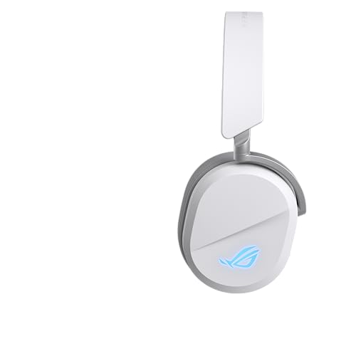ASUS ROG Pelta Wireless Gaming Headset with Detachable Mic – Tri-Mode (BT, 2.4GHz, USB-C) 50mm Titanium-Plated Drivers, 70Hr Battery, Ergonomic, Lightweight, for PC, PS5, PS4, Switch, Mobile - White - color: WHITE