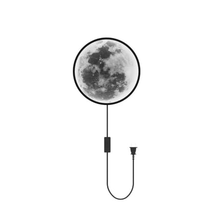 QIYIMEILUX Dimmable Moon Wall Sconce Plug in Modern LED Wall Light with Remote Control 9.5inch 15W Black Wall Lamp Indoor Wall Mounted Lighting Ceiling Light Fixture for Living Room Bedroom - color: 9.5in Moon Black