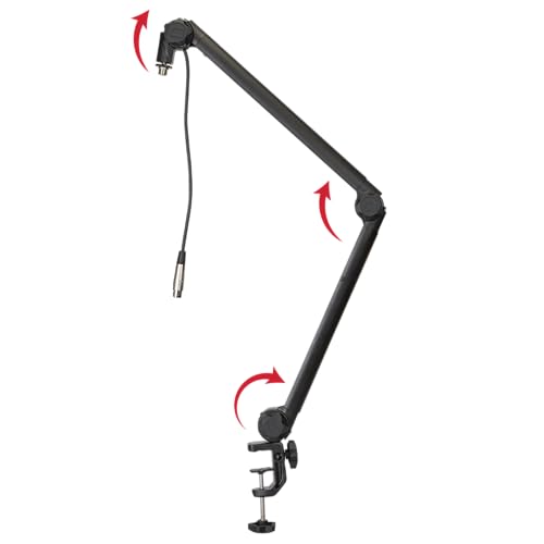 Gator Frameworks Deluxe Microphone Boom Arm Stand (GFWMICBCBM3000) | Fully Adjustable with a Quiet 360-degree Arm and Integrated XLR Easily Mounts to Most Desk Surfaces - style: 3000 Series