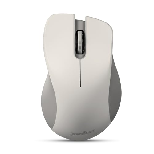 Perixx PERIMICE-621M Wireless Mouse - Silent Click with Ergo Design - Compatible for Desktop and Laptop PC - Wireless 2.4 GHz - Beige - style: Wireless Beige