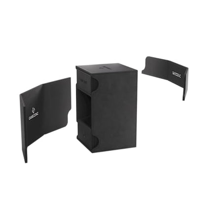 Watchtower 100+ XL Convertible Deck Box - Double-Sleeved Card Storage - Card Game Protector - Nexofyber Surface - Holds Up to 100 Cards - Black Color - Made by Gamegenic - color: Black