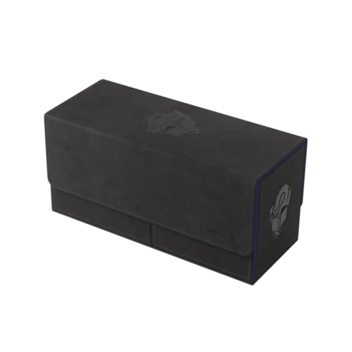Gamegenic The Academic 133+ XL Premium Deck Box - Double-Sleeved Card Storage, Card Game Protector, Holds Up to 122 Cards Plus Game Accessories, Black/Purple Color
