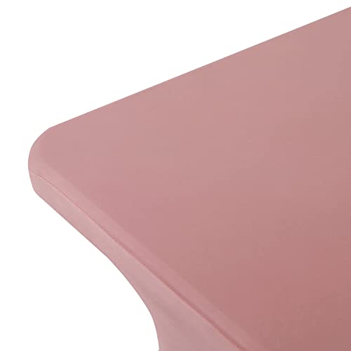Peomeise 8FT Spandex Table Cover Rectangular Stretch Spandex Tablecloth (Dusty Rose,8FT) - color: Dusty Pink, size: 96" x 30" (Rectangular)