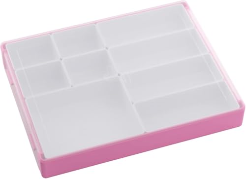 Token Silo Convertible | Store and Organize Board Game Tokens | 9 Removable Trays in 3 Different Sizes | Stackable Token Box | Convenient Space-Saving Design | Pink and White Color | Made by Gamegenic - color: Pink/White