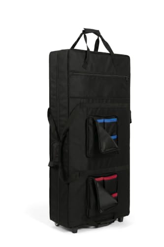 Play Platoon Cornhole Board Carrying Case with Wheels, Regulation Rolling | Bag for Two 4x2 Ft Boards, Set of 8 Bags & Accessories Storage Pocket