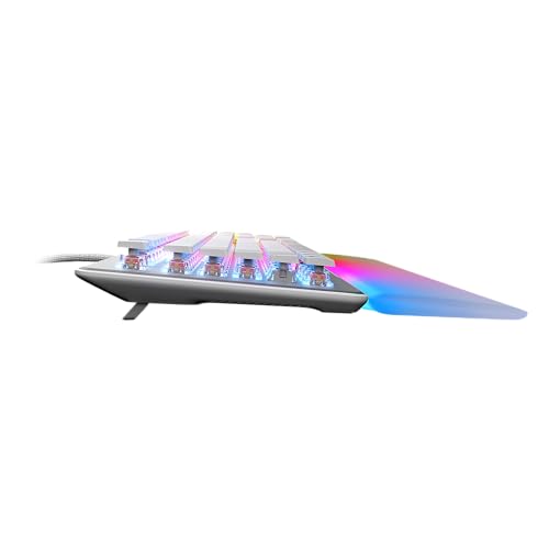 Turtle Beach Vulcan II Max Optical-Mechanical RGB Gaming Keyboard | Customizable RGB Keys & Palm Rest, Smart Keys, Titan II Linear Switches, Anodized Aluminum Top Plate, Media Controls, White - color: White