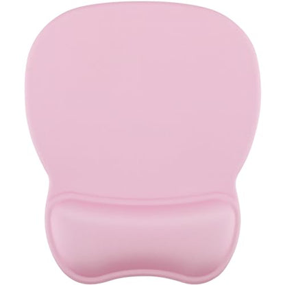 MROCO Ergonomic Mouse Pad with Gel Wrist Rest, 9.4 x 8.1 in, Pale Pink | Ergonomic Shape Design, Multiple Pattern Options, Gel Wrist Comfort, Smooth Lycra Surface, Non-Slip PU Base - color: Pale Pink