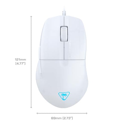 Turtle Beach Pure SEL Wired RGB Gaming Mouse for PC | Ultra-Lightweight, 8K DPI Optical Sensor, Mechanical Switches, Pretension System, Pure PTFE Glides, AIMO RGB Lighting, White - color: White