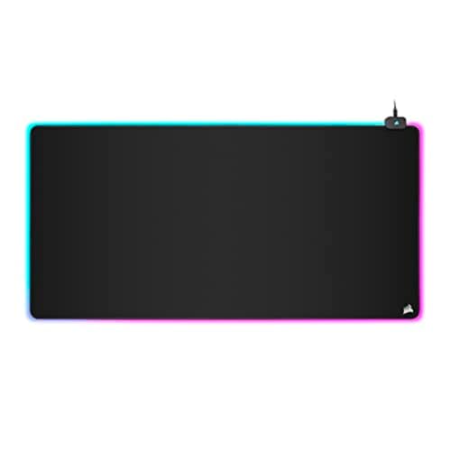 Corsair MM700 RGB Extended 3XL Cloth Gaming Mouse Pad/Desk Mat - Massive 1,220mm x 610mm (48” x 24”) Cloth Surface, 360° Three-Zone RGB Lighting, Two USB Ports - Black - size: 48"L x 24"W