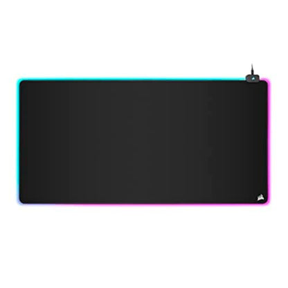 Corsair MM700 RGB Extended 3XL Cloth Gaming Mouse Pad/Desk Mat - Massive 1,220mm x 610mm (48” x 24”) Cloth Surface, 360° Three-Zone RGB Lighting, Two USB Ports - Black - size: 48"L x 24"W