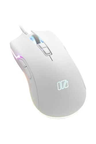 i-rocks M31E RGB Wired Gaming Mouse : 6400 DPI Optical Sensor - 60 Million Click lifespans - Compatible Software - 7 Programmable Buttons - Plain White - color: White
