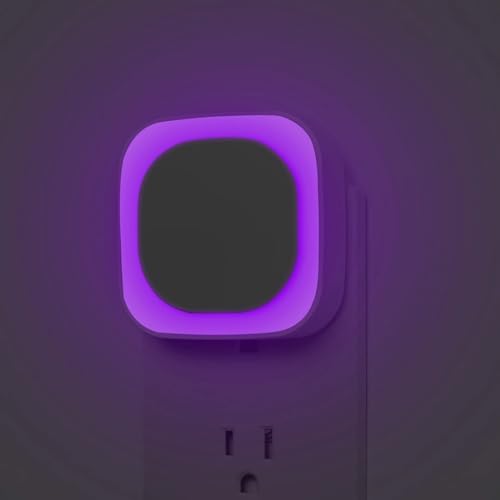 2 Pack Purple Night Light, Gentle Eye-Care with Dimmable Soft Glow & Indirect Reflection, Auto Dusk to Dawn Sensor, Plug in Nightlight for Meditation Corner, Creative Studio, Bedroom, Bathroom | Eye-Care Reflected Glow, Dusk to Dawn Sensor, Auto ON/OFF, L