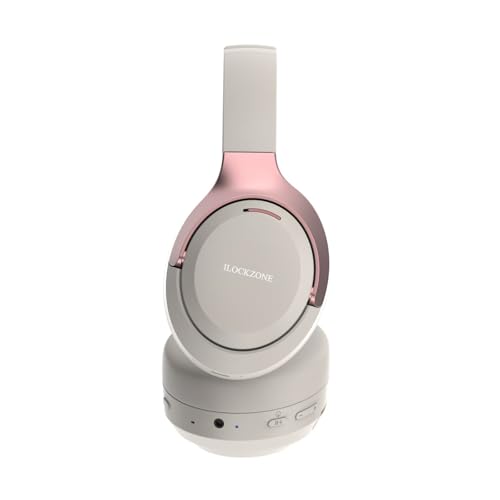 LC30Pro Hybrid Active Noise Cancelling Headphones, 100H Playtime Bluetooth Headphones, HiFi Audio Wireless Headphone with Foldable Design (Beige White), Gifts - color: Beige White