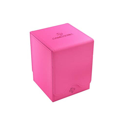 Squire 100+ XL Convertible Deck Box | Card Storage Box with Removable Cover Clips | Holds 100 Double-Sleeved Cards in Extra Thick Inner Card Sleeves | Pink Color | Made by Gamegenic (GGS20103ML) - color: Pink