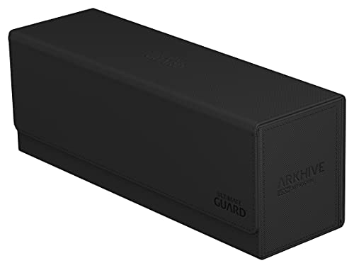 Ultimate Guard Arkhive 400+, Deck Case for 400 Double-Sleeved TCG Cards, Black, Compatible with Boulders, Magnetic Closure & Microfiber Inner Lining - color: Black, size: 400+