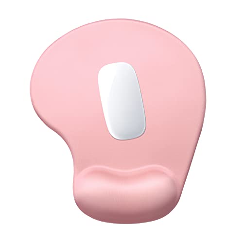 Hsurbtra Ergonomic Mouse Pad with Wrist Rest Support, Gel Mouse Pads with Non-Slip PU Base, Pain Relief Memory Foam Computer Mat, Cute Office Supplies Desk Decro Accessories, Rose Gold - color: Rose Gold, size: Normal