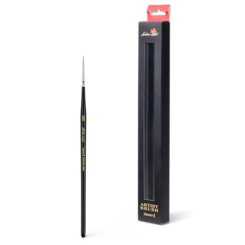 Kolinsky Sable Miniature Paint Brushes - Professional Artist Brush Size 000, Small Fine Detail Paint Brush Set for Mini Paints, Paint by Number, Figurine - size: 000