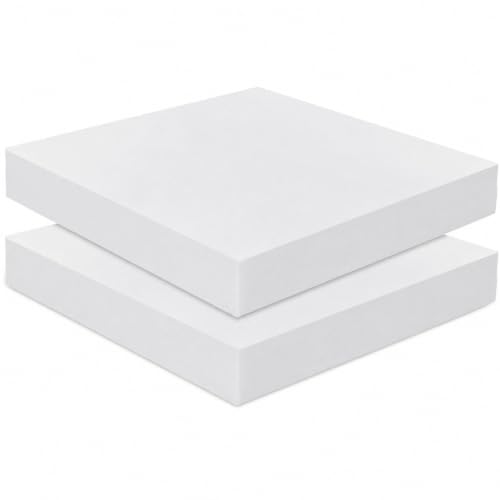 Frienda 2 Pack 3" x 16" x 16"Upholstery High Density Foam Cushion Replacement Square Cut to Size Foam Couch for Chair Couches Padding Shipping Packing DIY Cosplay Projects(White) - color: White, size: 3" X 16" X 16", style: Square
