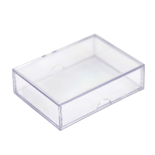 50-Pack Clear Acrylic Card Storage Boxes with Lids – Holds 52 Playing Cards or 50 Standard Trading Cards Each, Stackable Organizer for Sports & TCG Cards (Unsleeved) - size: 3 1/2" L x 2 1/2" W x 1" H, style: 50.0