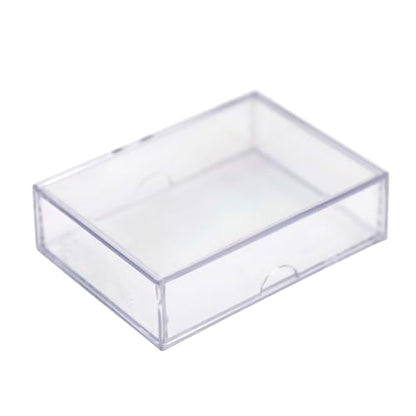 50-Pack Clear Acrylic Card Storage Boxes with Lids – Holds 52 Playing Cards or 50 Standard Trading Cards Each, Stackable Organizer for Sports & TCG Cards (Unsleeved) - size: 3 1/2" L x 2 1/2" W x 1" H, style: 50.0
