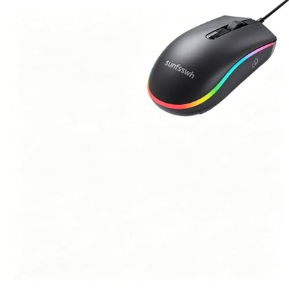Wired Dual Mode Gaming Mouse & RGB Charging Mouse Pad Combo, 10W Qi Wireless Charger, Ergonomic Mice with RGB Light for Gaming & Office