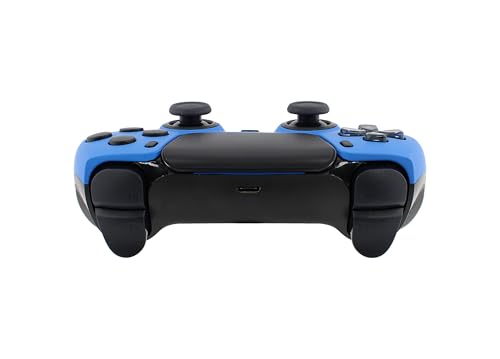 Crazy Controllerz Custom Wireless Controller for PS5 with Z-Touch™ Seamless Soft Touch Front Shell and Z-Grip™ Comfort Zones - Glacial Blue - color: GLACIAL BLUE