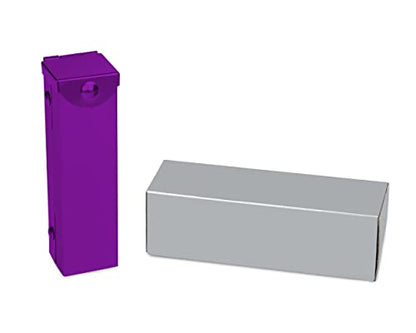 DS.DISTINCTIVE STYLE Aluminum Alloy Dice 5 Pieces 16mm Portable Metal Dices with Case 6 Sided Dice for Party Game - color: Purple, style: Rectangle