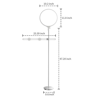 LED Ring Light with Stand 150cm, Professional 6000K Full-Screen Big Ring Lighting with Phone Holder, Selfie Lights for Studio Video Photography, TikTok, YouTube, Live Stream - color: Silver
