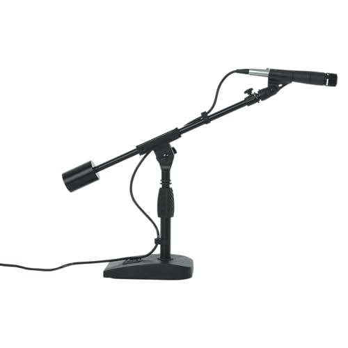 Gator Frameworks Deluxe Weighted Base Boom Mic Stand (GFW-MIC-0822) | Telescoping Boom Arm Rectangular Weighted Base & 2.5 lb. Counterweight for stable extended positioning - style: Deluxe Weighted Base