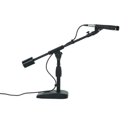Gator Frameworks Deluxe Weighted Base Boom Mic Stand (GFW-MIC-0822) | Telescoping Boom Arm Rectangular Weighted Base & 2.5 lb. Counterweight for stable extended positioning - style: Deluxe Weighted Base