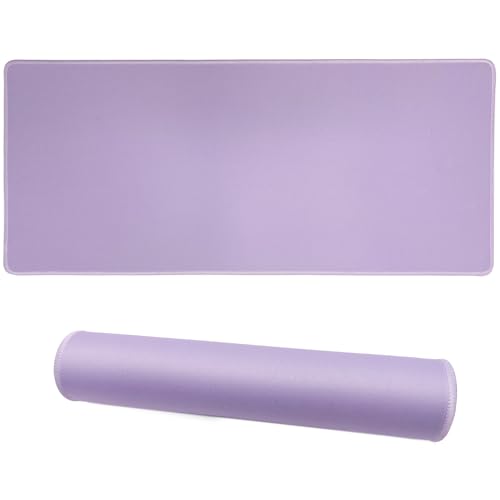 Large Gaming Mouse Pad, Non-Slip Rubber Base, [27.5x11.8IN] Computer Desk Mat for PC, Mac, Laptop - Stitched Edges and Smooth Surface for Office, Home, Work-70x30 LightpurpleJ - color: 70x30 LightpurpleJ