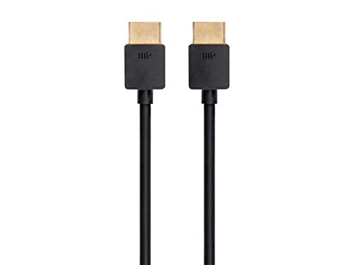 Monoprice 8K Ultra High Speed Slim HDMI Cable - HDMI 2.1, 8K@60Hz, 4K@120Hz, 48Gbps, HDR, VRR, 1ft, Black - size: 1 Feet, style: Cable