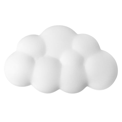 Cloud Wrist Rest Cushion for Mouse Ergonomic Soft PU Leather Memory Foam Wrist Pain Relief Mouse Wrist Support Pad with Anti-Skid Base for Office School Home Laptop & Computer Mouse (White) - color: White