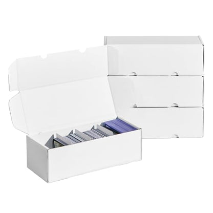 NUMINA 4 Pack Trading Card Storage Boxes Card Organizer with Dividers | 600 Cards Per Box, Secure Lid Design, Shipping Ready, Dividers & Labels Included, Heavy-Duty Cardboard, Fits TCG & Sports - size: 10 in (4-Pack)