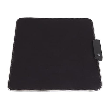 RGB Mouse Pad 300x250x4mm with 12 Lighting Effects, Foldable Gaming Mouse Mat for Low DPI Play, USB Wired LED Mousepad with Adjustable Brightness