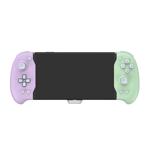 Dobe - Eggshell Controller Gripcon Controller for Handheld Mode, Ergonomic Controller for Nintendo Switch with 6-Axis Gyro, Dual Motor Vibration, Compatible with Games of Switch, Purple and Green - color: PURPLE&GREEN