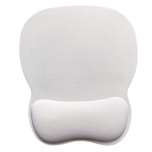 Mouse Pad with Wrist Support, Ergonomic Mousepad with Comfortable Memory Foam Wrist Rest Cushion, Relieve Wrist Pain, Non-Slip Rubber Base Gaming Mice Pad for Home Office Computer Laptop, White - color: White