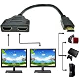 Master Cables 양방향 HDMI 스플리터 | 1080P HDMI 수 - 듀얼 암 1-2 어댑터 케이블 | 두 장치에서 동일한 프로그램 시청 | HDTV, 모니터 및 프로젝터용