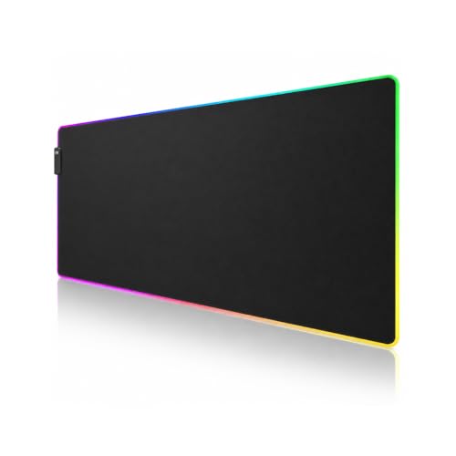Large RGB Gaming Mouse pad | Extended LED Desk Pad with 13 Lighting Modes, Waterproof, Non-slip, 31.5 inch x 11.8 inch - size: 31.5L x 11.8W inches