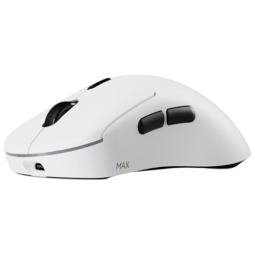 Rapoo VT3 MAX Gen-2 Wireless Gaming Mouse, True 8K Wireless Polling Rate, 53g Lightweight, Up to 750 Hr Battery, Nordic nRF54L15 MCU, 120-Million Optical Switch, 10 Programmable Buttons, Macro Enabled - color: White