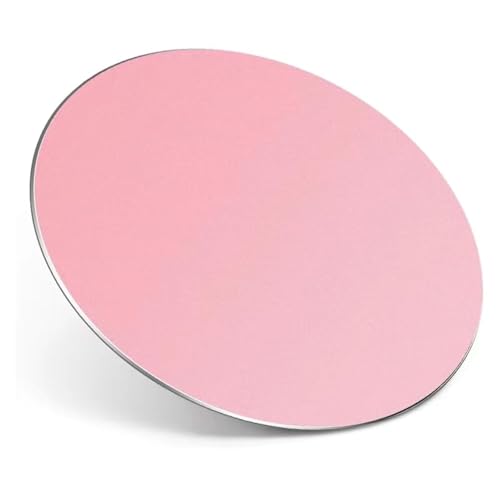 HONKID Metal Aluminum Mouse Pad, Thin Hard Mousepad 7.87 * 7.87 Round Pink | Rigid Mouse Pad for Desk Double Sided Waterproof Fast Accurate Control Mousepad for Laptop, Computer and PC, Office Travel - color: Rose gold, size: 7.9L x 7.9W inches
