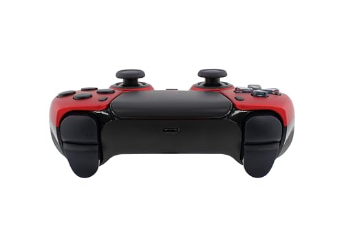 Crazy Controllerz Custom Wireless Controller for PS5 with Z-Touch™ Seamless Soft Touch Front Shell and Z-Grip™ Comfort Zones - Metallic Red - color: METALLIC RED
